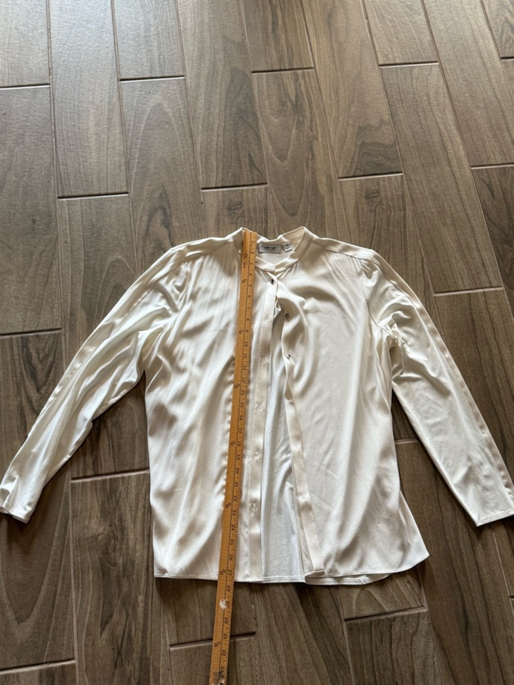 James Perse Cream Long-Sleeve Button Front Top